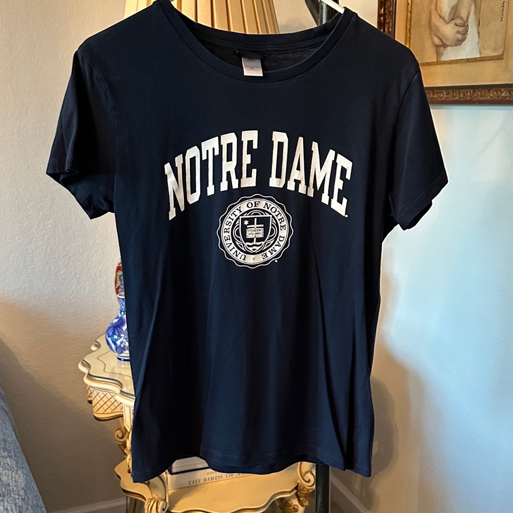 Champion Navy Notre Dame Short Sleeve Tee with White Logo